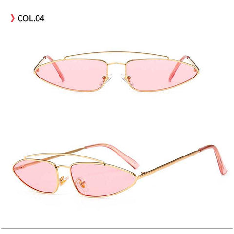 Vintage Cateye Sunglasses Women Brand Designer Retro Metal Frame Cat Eye Sun glasses Men UV400 Eyewear Small Triangle Glasses