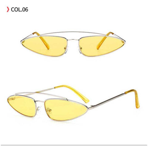 Vintage Cateye Sunglasses Women Brand Designer Retro Metal Frame Cat Eye Sun glasses Men UV400 Eyewear Small Triangle Glasses