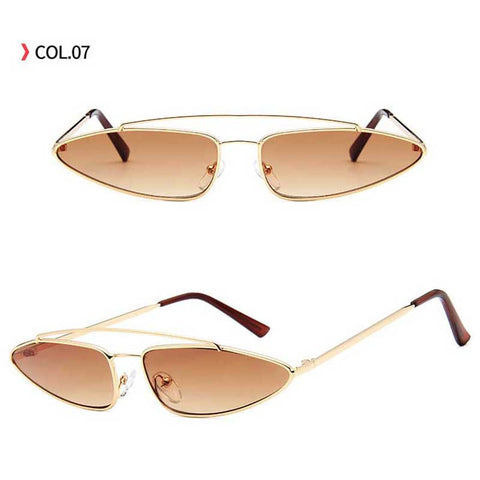 Vintage Cateye Sunglasses Women Brand Designer Retro Metal Frame Cat Eye Sun glasses Men UV400 Eyewear Small Triangle Glasses