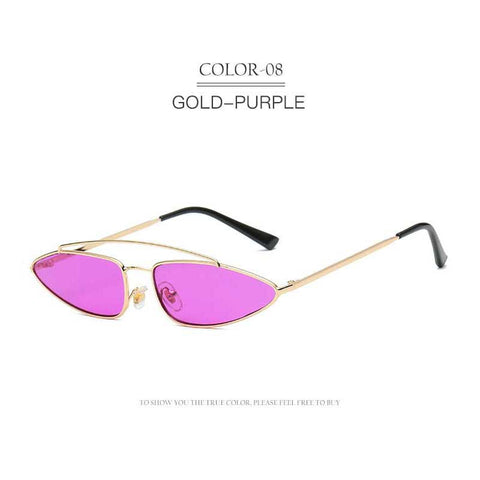 Vintage Cateye Sunglasses Women Brand Designer Retro Metal Frame Cat Eye Sun glasses Men UV400 Eyewear Small Triangle Glasses