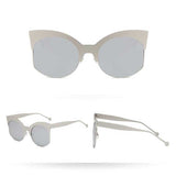 Oversized Women Sunglasses Metal Half Frame Coating Lens Glasses Fashion Ladies Oversize Sun glasses Retro Eyewear Shades UV400