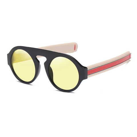 Yellow Lens Sunglasses for Women Brand Designer Vintage Round Sun glasses Men Green Glasses Female Retro Eyewear Fashion Shades