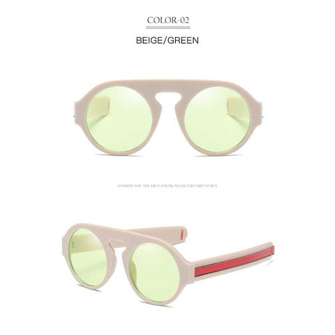 Yellow Lens Sunglasses for Women Brand Designer Vintage Round Sun glasses Men Green Glasses Female Retro Eyewear Fashion Shades