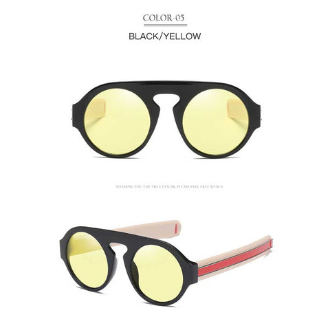 Yellow Lens Sunglasses for Women Brand Designer Vintage Round Sun glasses Men Green Glasses Female Retro Eyewear Fashion Shades