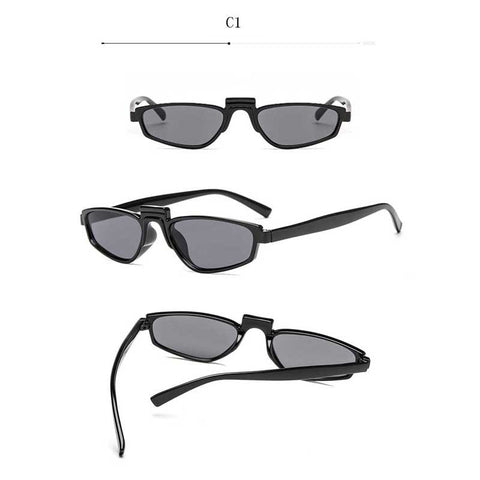 Small Narrow Sunglasses Women Cat Eye Retro Frame Shades Sexy Ladies Sun glasses Brand Design Cateye Eyewear Tinted Lens Glasses