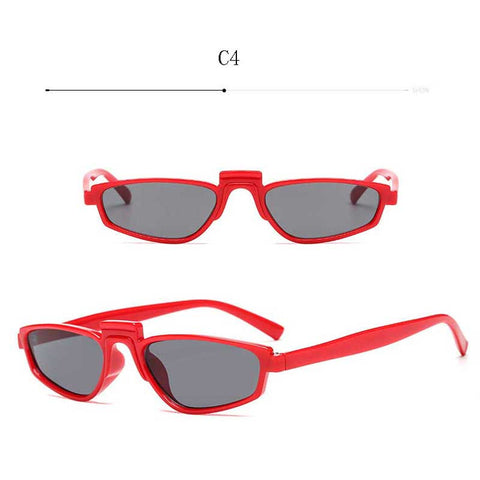 Small Narrow Sunglasses Women Cat Eye Retro Frame Shades Sexy Ladies Sun glasses Brand Design Cateye Eyewear Tinted Lens Glasses