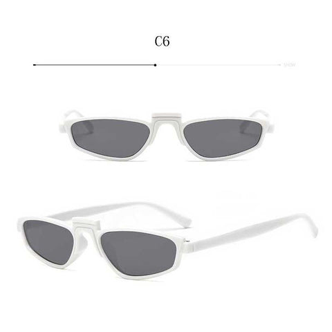 Small Narrow Sunglasses Women Cat Eye Retro Frame Shades Sexy Ladies Sun glasses Brand Design Cateye Eyewear Tinted Lens Glasses
