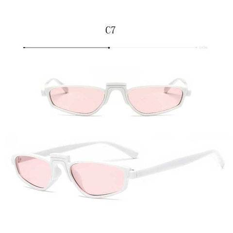 Small Narrow Sunglasses Women Cat Eye Retro Frame Shades Sexy Ladies Sun glasses Brand Design Cateye Eyewear Tinted Lens Glasses