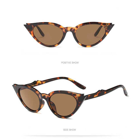 Cat Eye Sunglasses Women Brand Designer Vintage Coating Mirror Glasses Personality Cateye Frame Sun glasses Ladies Retro Shades