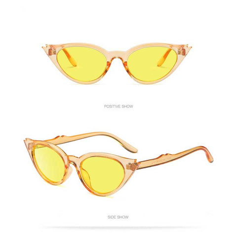 Cat Eye Sunglasses Women Brand Designer Vintage Coating Mirror Glasses Personality Cateye Frame Sun glasses Ladies Retro Shades