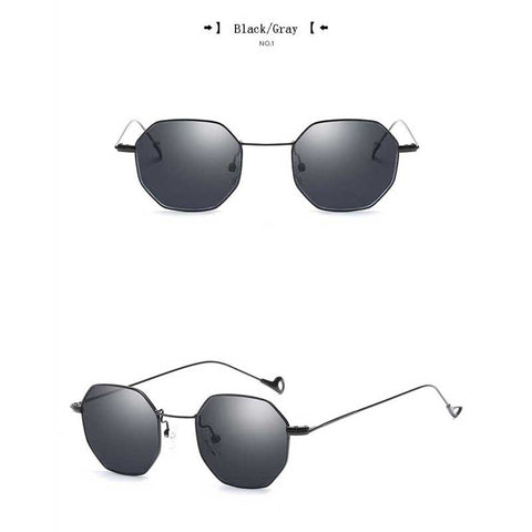 Hexagon Sunglasses Women 2018 Polygon Sun glasses Female Vintage Square Glasses 2018 Fashion Men Small Metal Frame Retro Shades