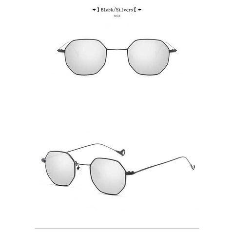 Hexagon Sunglasses Women 2018 Polygon Sun glasses Female Vintage Square Glasses 2018 Fashion Men Small Metal Frame Retro Shades