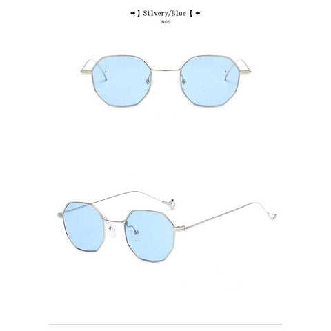 Hexagon Sunglasses Women 2018 Polygon Sun glasses Female Vintage Square Glasses 2018 Fashion Men Small Metal Frame Retro Shades