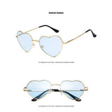 Heart Shaped Sunglasses Women Love Heart Glasses Metal Gradient Sun glasses Sexy Ladies Ocean Shades Vintage Gold Frame Eyewear