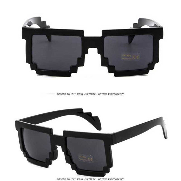 Around the World 8 bits Deal With It Glasses Thug life Mosaic Pixel Sunglasses Men Women Party Sun glasses Retro Element Glasses