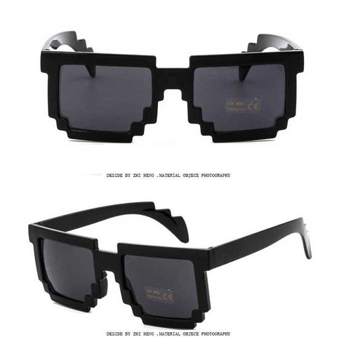 Around the World 8 bits Deal With It Glasses Thug life Mosaic Pixel Sunglasses Men Women Party Sun glasses Retro Element Glasses