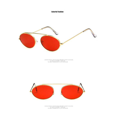 New Oval Sunglasses for Women Vintage Small Frame Sunglasses Men Brand Designer Alloy Glasses Fashion Retro Shades UV400 Eyewear