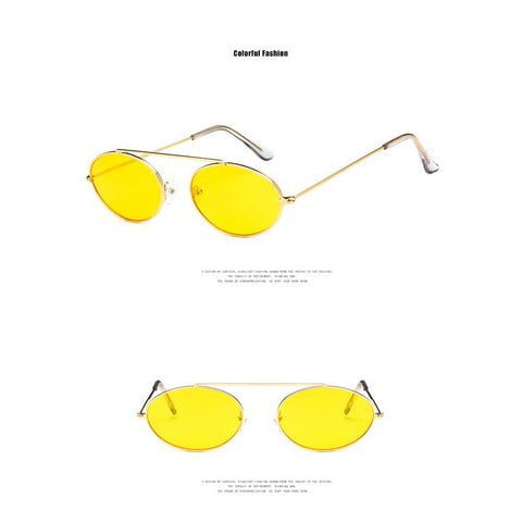 New Oval Sunglasses for Women Vintage Small Frame Sunglasses Men Brand Designer Alloy Glasses Fashion Retro Shades UV400 Eyewear