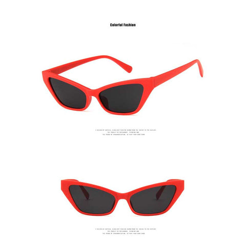 Sunglasses Cat Eye 2018 Trendy Shades Brand Designer Vintage Cateye Sun glasses for Women Retro Plastic Eyewear Coating Glasses