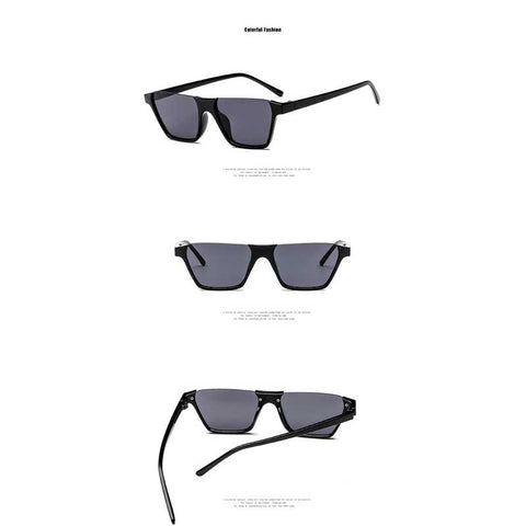 2018 Sunglasses Women Brand Designer Half Frame Cat Eye Sun glasses Vintage Cateye Glasses Female Trendy Shades Retro Eyewear