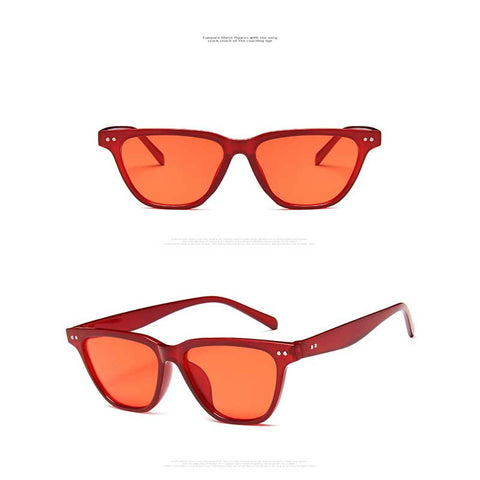 Fashion Rivet Sunglasses Women 2018 Vintage Square Glasses Retro Coating Sun glasses Ladies Trendy Shades Plastic Eyewear UV400