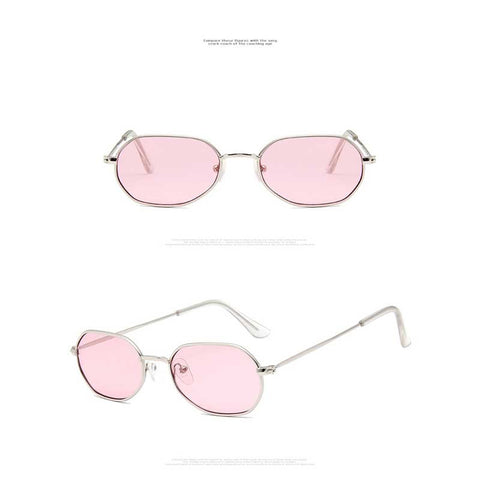 Women Sunglasses Brand Designer Vintage Irregular Blue Pink Glasses Female Retro Polygon Sun glasses Ocean Eyewear Retro Shades