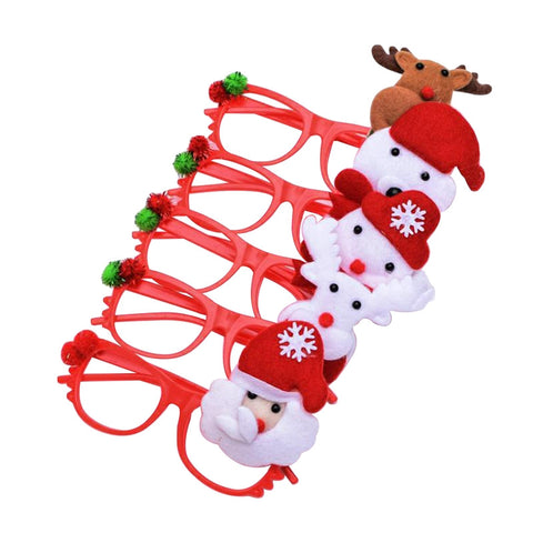 5PCS Funny Glasses LED Christmas Style Luminous Glasses Party Prop for Christmas Festival (Random)